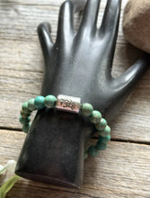 Load image into Gallery viewer, Kokopelli Green Turquoise 7 Inch Stretch Stretchy Elastic Bead Bracelet Gift