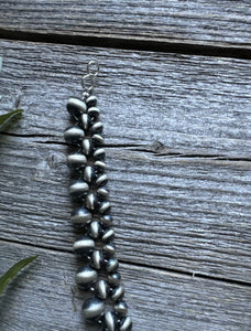 Sterling Silver 5mm 6mm 8mm Pearls Bead Bracelet. 7 Inch