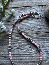 Load image into Gallery viewer, Southwestern Sterling Silver Pink Conch W Pearls Bead Necklace 18 inch Gift