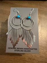 Load image into Gallery viewer, Navajo sterling silver turquoise earrings