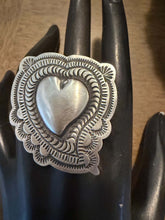 Load image into Gallery viewer, Navajo sterling silver heart ring adjustable