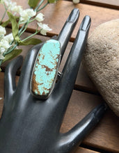 Load image into Gallery viewer, Navajo Native Sterling Silver Number 8 Turquoise Adjustable Ring Leslie Nez Gift