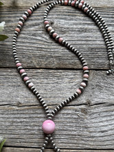 Load image into Gallery viewer, Jacla Sterling Silver Multi Graduated Pink Conch Pearls Bead Necklace 24 inch