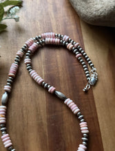 Load image into Gallery viewer, Sterling Silver Pink Conch W Multi Bead Pearls Necklace. 24 inch. Gift