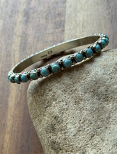 Load image into Gallery viewer, Native American Sterling Silver Blue Turquoise Bangle Cuff Bracelet. EB