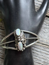 Load image into Gallery viewer, Vintage Pawn Navajo Sterling Silver Opal Cuff Bracelet MC