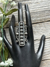 Load image into Gallery viewer, Navajo Native Sterling Silver Stamped Ring Size 7.5 Geneva