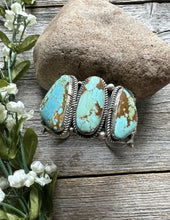 Load image into Gallery viewer, Navajo Sterling Silver Number 8 Turquoise Cuff Bracelet. C Yazzie Gift