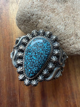 Load image into Gallery viewer, Navajo sterling silver turquoise cuff bracelet