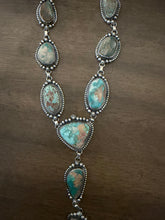 Load image into Gallery viewer, Navajo sterling silver royston turquoise lariat necklace
