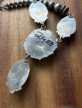 Load image into Gallery viewer, Navajo Sterling Silver White Buffalo Turquoise Cluster Chain Lariat Necklace CY