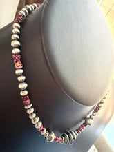 Load image into Gallery viewer, Sterling silver purple spiny oyster necklace 18 inch