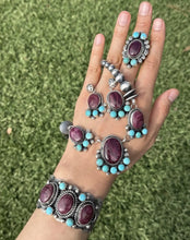 Load image into Gallery viewer, Navajo Sterling Silver Purple Spiny Oyster Turquoise Necklace Cuff Set