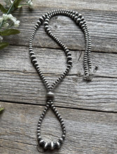 Load image into Gallery viewer, Jacla Sterling Silver Multi Graduated Pearls Bead Necklace 24 inch