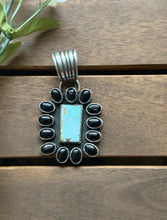 Load image into Gallery viewer, Navajo Sterling Silver Black Onyx Turquoise Cluster Pendant  La Rose