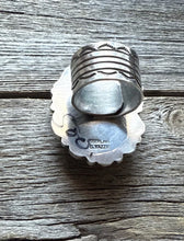 Load image into Gallery viewer, Native American Sterling Silver Turquoise Adjustable Ring. C Yazzie. Gift