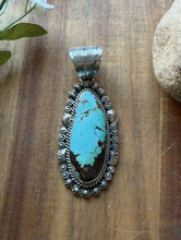 Load image into Gallery viewer, Navajo Sterling Silver Blue Turquoise Handmade Pendant K Yazzie Gift