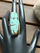 Load image into Gallery viewer, Navajo Native Sterling Silver Number 8 Turquoise Adjustable Ring Leslie Nez Gift