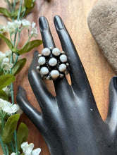 Load image into Gallery viewer, Navajo Sterling Silver Pearl Cluster Adjustable Ring KY Gift