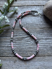 Load image into Gallery viewer, Southwestern Sterling Silver Pink Conch W Pearls Bead Necklace 18 inch Gift