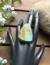 Load image into Gallery viewer, Navajo Native Sterling Silver Number 8 Turquoise Adjustable Ring Leslie Nez Gift