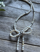 Load image into Gallery viewer, Bow Sterling Silver Freshwater Pearls Bead Necklace. 18 inch