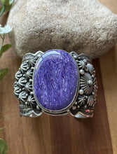 Load image into Gallery viewer, Native American Sterling Silver Purple Charoite Cuff Bracelet H Happy Piasso