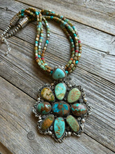Load image into Gallery viewer, Navajo sterling silver royston turquoise pendant necklace