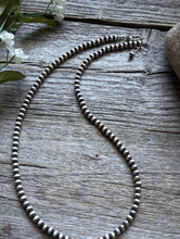 Load image into Gallery viewer, Sterling Silver 4mm Opal Gold Accents 16 Inch Bead Necklace Gift