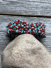 Load image into Gallery viewer, Blue Turquoise Coral Nuggets 7 Inch Stretch Elastic Stretchy Bead Bracelet Gift