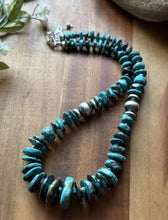 Load image into Gallery viewer, Sterling Silver Graduated Turquoise Nuggets Bead Necklace 18 inch Gift