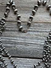 Load image into Gallery viewer, Multi Strand Layered Sterling Silver 6mm Pearls Rosary Bead Necklace 26-36 Inch