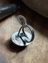 Load image into Gallery viewer, Native American 925 Sterling Silver Turquoise Ring. Size 8 Adjustable Leslie Nez