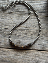 Load image into Gallery viewer, Tigers Eye 4mm Sterling Silver Pearls Choker Bead Necklace. 16 Inch. Gift