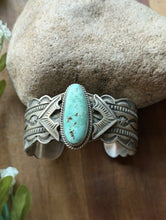 Load image into Gallery viewer, Navajo Native American Sterling Silver Turquoise Cuff Bracelet Maloney