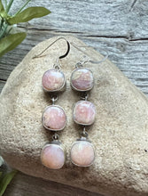 Load image into Gallery viewer, Navajo Pink Conch Sterling Silver Earrings 2.5 Inch. K Yazzie. Gift