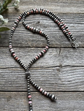 Load image into Gallery viewer, Jacla Sterling Silver Multi Graduated Pink Conch Pearls Bead Necklace 24 inch