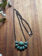 Load image into Gallery viewer, Navajo Sterling Silver Turquoise Cluster Chain Necklace Marcella James