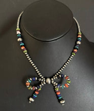 Load image into Gallery viewer, Bow Multi Stone Sterling Silver 4mm Pearls Bead Necklace. 16 Inch. Gift