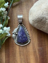 Load image into Gallery viewer, Native American Sterling Silver Purple Charoite Pendant. LC