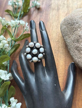 Load image into Gallery viewer, Navajo Sterling Silver Pearl Cluster Adjustable Ring KY Gift