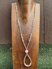 Load image into Gallery viewer, Jacla Sterling Silver Multi Graduated Pink Conch Pearls Bead Necklace 24 inch