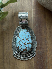 Load image into Gallery viewer, Navajo Sterling Silver Number 8 Turquoise Handmade Pendant Etta Enditto Gift