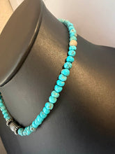 Load image into Gallery viewer, Sterling silver blue turquoise nugget 18 inch