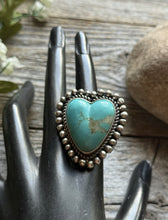 Load image into Gallery viewer, Native American Sterling Silver Turquoise Adjustable Ring C Yazzie