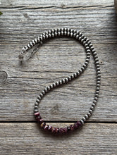 Load image into Gallery viewer, Purple Spiny Oyster 4mm Sterling Silver Pearls Choker Bead Necklace 16 Inch Gift