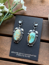 Load image into Gallery viewer, Navajo 925 Sterling Silver Royston Turquoise Earrings KY Southwestern