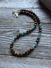 Load image into Gallery viewer, Tommy Rosita Singer T R Sterling Silver Tigers Eye Choker Bead Necklace 15 Inch