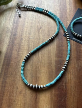 Load image into Gallery viewer, Southwestern Sterling Silver Blue Turquoise Pearls Bead Necklace Earrings Set