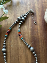 Load image into Gallery viewer, Sterling Silver Multi Stone Pearls 4mm-10mm Choker Bead Necklace 16 inch